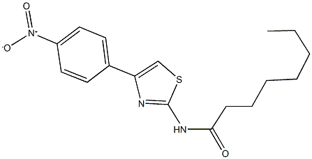 N-(4-{4-nitrophenyl}-1,3-thiazol-2-yl)octanamide Structural