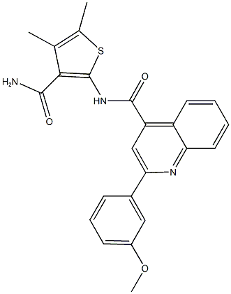 N-[3-(aminocarbonyl)-4,5-dimethyl-2-thienyl]-2-(3-methoxyphenyl)-4-quinolinecarboxamide Structural