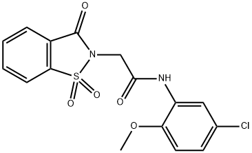 N-(5-chloro-2-methoxyphenyl)-2-(1,1-dioxido-3-oxo-1,2-benzisothiazol-2(3H)-yl)acetamide Structural
