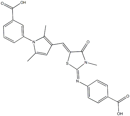 3-[3-({2-[(4-carboxyphenyl)imino]-3-methyl-4-oxo-1,3-thiazolidin-5-ylidene}methyl)-2,5-dimethyl-1H-pyrrol-1-yl]benzoic acid