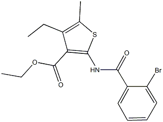 ethyl 2-[(2-bromobenzoyl)amino]-4-ethyl-5-methyl-3-thiophenecarboxylate Structural