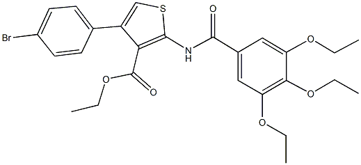 ethyl 4-(4-bromophenyl)-2-[(3,4,5-triethoxybenzoyl)amino]-3-thiophenecarboxylate Structural