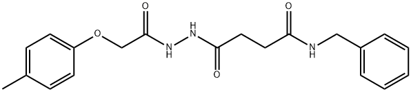 N-benzyl-4-{2-[(4-methylphenoxy)acetyl]hydrazino}-4-oxobutanamide Structural