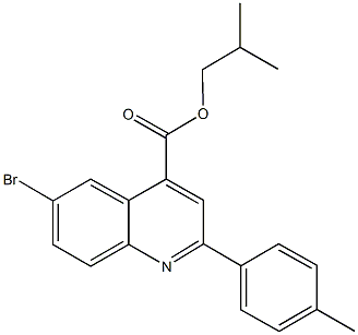 isobutyl 6-bromo-2-(4-methylphenyl)-4-quinolinecarboxylate Structural