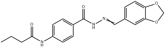 N-(4-{[2-(1,3-benzodioxol-5-ylmethylene)hydrazino]carbonyl}phenyl)butanamide Structural