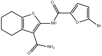 N-[3-(aminocarbonyl)-4,5,6,7-tetrahydro-1-benzothien-2-yl]-5-bromo-2-furamide Structural