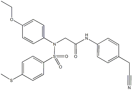 N-[4-(cyanomethyl)phenyl]-2-([4-(ethyloxy)phenyl]{[4-(methylsulfanyl)phenyl]sulfonyl}amino)acetamide Structural
