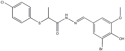 N'-(3-bromo-4-hydroxy-5-methoxybenzylidene)-2-[(4-chlorophenyl)sulfanyl]propanohydrazide Structural