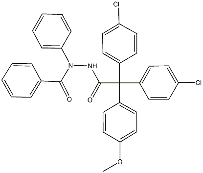 N'-benzoyl-2,2-bis(4-chlorophenyl)-2-(4-methoxyphenyl)-N'-phenylacetohydrazide Structural