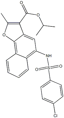 isopropyl 5-{[(4-chlorophenyl)sulfonyl]amino}-2-methylnaphtho[1,2-b]furan-3-carboxylate Structural