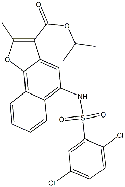 isopropyl 5-{[(2,5-dichlorophenyl)sulfonyl]amino}-2-methylnaphtho[1,2-b]furan-3-carboxylate Structural