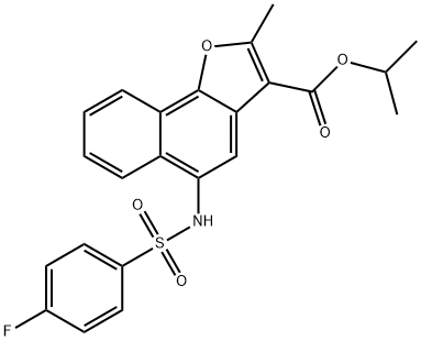 isopropyl 5-{[(4-fluorophenyl)sulfonyl]amino}-2-methylnaphtho[1,2-b]furan-3-carboxylate Structural