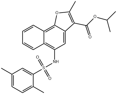 isopropyl 5-{[(2,5-dimethylphenyl)sulfonyl]amino}-2-methylnaphtho[1,2-b]furan-3-carboxylate Structural