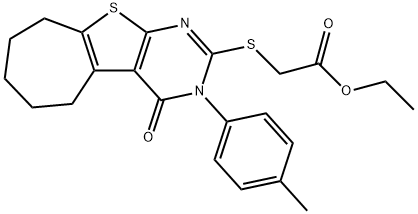 ethyl {[3-(4-methylphenyl)-4-oxo-3,5,6,7,8,9-hexahydro-4H-cyclohepta[4,5]thieno[2,3-d]pyrimidin-2-yl]sulfanyl}acetate Structural