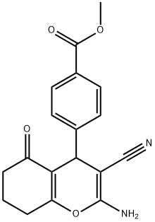 methyl 4-(2-amino-3-cyano-5-oxo-5,6,7,8-tetrahydro-4H-chromen-4-yl)benzoate Structural