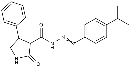 N'-(4-isopropylbenzylidene)-2-oxo-4-phenyl-3-pyrrolidinecarbohydrazide Structural