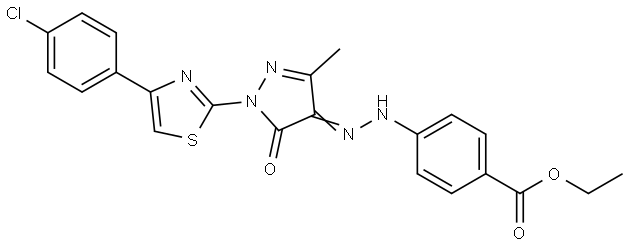 ethyl 4-(2-{1-[4-(4-chlorophenyl)-1,3-thiazol-2-yl]-3-methyl-5-oxo-1,5-dihydro-4H-pyrazol-4-ylidene}hydrazino)benzoate Structural