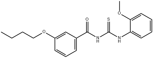N-(3-butoxybenzoyl)-N'-(2-methoxyphenyl)thiourea Structural
