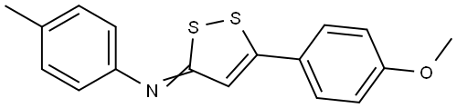 N-[5-(4-methoxyphenyl)-3H-1,2-dithiol-3-ylidene]-N-(4-methylphenyl)amine Structural