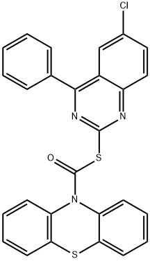 S-(6-chloro-4-phenyl-2-quinazolinyl) 10H-phenothiazine-10-carbothioate Structural