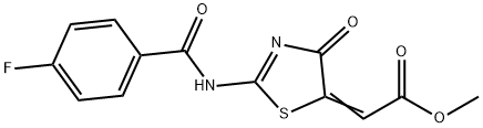 methyl (2-[(4-fluorobenzoyl)amino]-4-oxo-1,3-thiazol-5(4H)-ylidene)acetate Structural