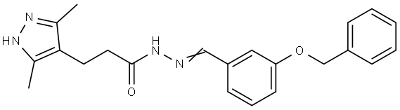 N'-[3-(benzyloxy)benzylidene]-3-(3,5-dimethyl-1H-pyrazol-4-yl)propanohydrazide Structural