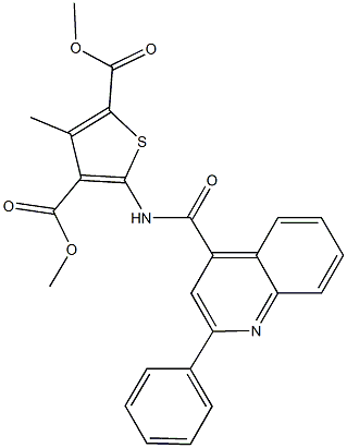dimethyl 3-methyl-5-{[(2-phenylquinolin-4-yl)carbonyl]amino}thiophene-2,4-dicarboxylate Structural