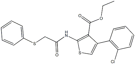 ethyl 4-(2-chlorophenyl)-2-{[(phenylsulfanyl)acetyl]amino}-3-thiophenecarboxylate Structural