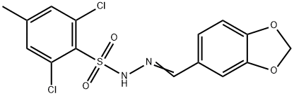 N'-(1,3-benzodioxol-5-ylmethylene)-2,6-dichloro-4-methylbenzenesulfonohydrazide Structural
