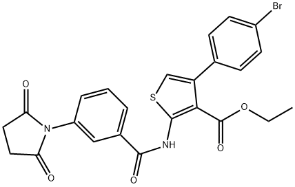 ethyl 4-(4-bromophenyl)-2-{[3-(2,5-dioxopyrrolidin-1-yl)benzoyl]amino}thiophene-3-carboxylate Structural