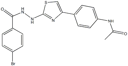 N-(4-{2-[2-(4-bromobenzoyl)hydrazino]-1,3-thiazol-4-yl}phenyl)acetamide Structural