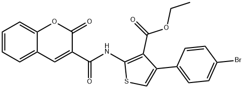 ethyl 4-(4-bromophenyl)-2-{[(2-oxo-2H-chromen-3-yl)carbonyl]amino}thiophene-3-carboxylate Structural