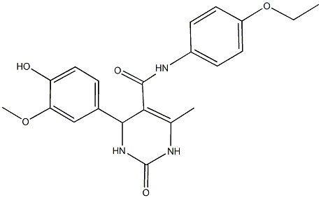 N-(4-ethoxyphenyl)-4-(4-hydroxy-3-methoxyphenyl)-6-methyl-2-oxo-1,2,3,4-tetrahydropyrimidine-5-carboxamide Structural