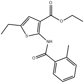 ethyl 5-ethyl-2-[(2-methylbenzoyl)amino]-3-thiophenecarboxylate Structural