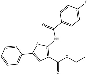 ethyl 2-[(4-fluorobenzoyl)amino]-5-phenylthiophene-3-carboxylate Structural