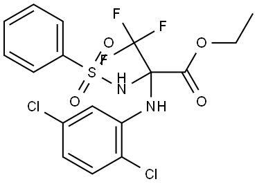 ethyl 2-(2,5-dichloroanilino)-3,3,3-trifluoro-2-[(phenylsulfonyl)amino]propanoate Structural