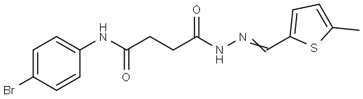 N-(4-bromophenyl)-4-{2-[(5-methyl-2-thienyl)methylene]hydrazino}-4-oxobutanamide Structural