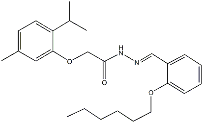 N'-[2-(hexyloxy)benzylidene]-2-(2-isopropyl-5-methylphenoxy)acetohydrazide Structural