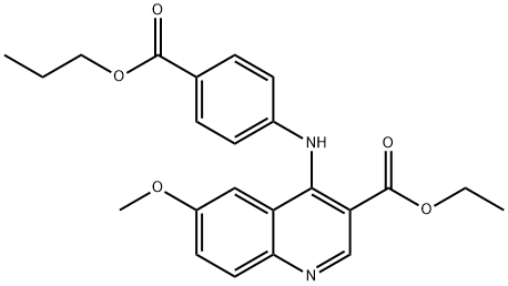 ethyl 6-methoxy-4-[4-(propoxycarbonyl)anilino]-3-quinolinecarboxylate Structural