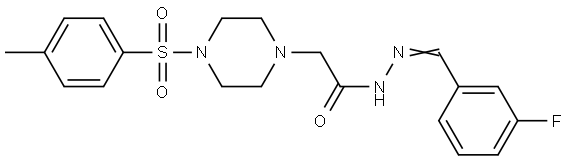 N'-(3-fluorobenzylidene)-2-{4-[(4-methylphenyl)sulfonyl]-1-piperazinyl}acetohydrazide Structural
