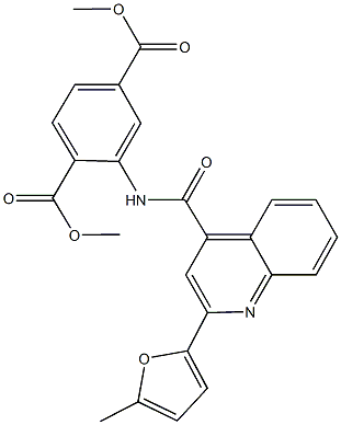 dimethyl 2-({[2-(5-methyl-2-furyl)-4-quinolinyl]carbonyl}amino)terephthalate Structural