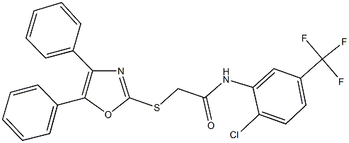 N-[2-chloro-5-(trifluoromethyl)phenyl]-2-[(4,5-diphenyl-1,3-oxazol-2-yl)sulfanyl]acetamide Structural