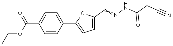 ethyl 4-{5-[2-(cyanoacetyl)carbohydrazonoyl]-2-furyl}benzoate Structural