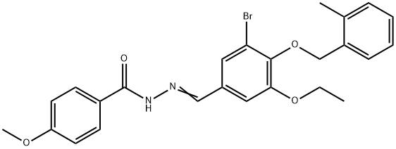 N'-{3-bromo-5-ethoxy-4-[(2-methylbenzyl)oxy]benzylidene}-4-methoxybenzohydrazide Structural