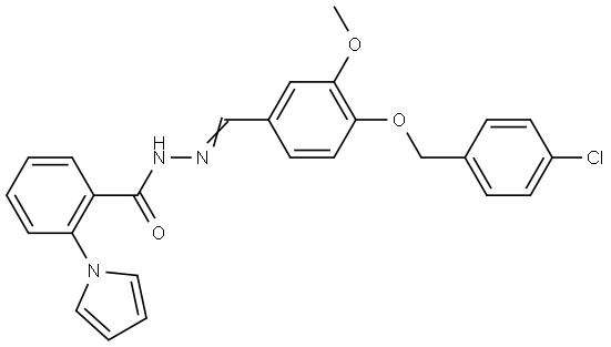 N'-{4-[(4-chlorobenzyl)oxy]-3-methoxybenzylidene}-2-(1H-pyrrol-1-yl)benzohydrazide Structural