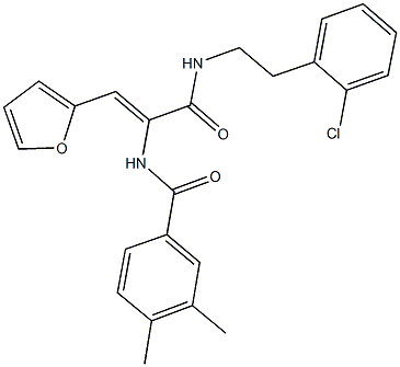 N-[1-({[2-(2-chlorophenyl)ethyl]amino}carbonyl)-2-(2-furyl)vinyl]-3,4-dimethylbenzamide Structural
