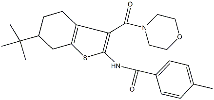 N-[6-tert-butyl-3-(4-morpholinylcarbonyl)-4,5,6,7-tetrahydro-1-benzothien-2-yl]-4-methylbenzamide Structural