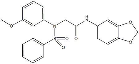 N-(1,3-benzodioxol-5-yl)-2-[3-methoxy(phenylsulfonyl)anilino]acetamide Structural