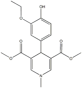 dimethyl 4-(3-ethoxy-4-hydroxyphenyl)-1-methyl-1,4-dihydro-3,5-pyridinedicarboxylate Structural