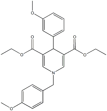 diethyl 1-(4-methoxybenzyl)-4-(3-methoxyphenyl)-1,4-dihydro-3,5-pyridinedicarboxylate Structural